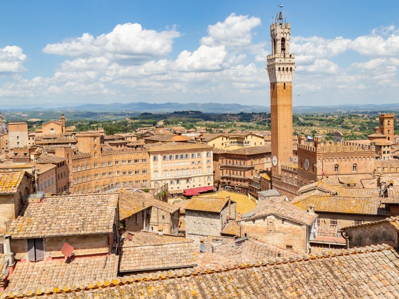 The view from the Siena Cathedral Museum, Museo del Opera, is also specacular